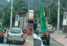 Petista atropela crianças durante manifestação em pró de Flávio Bolsonaro