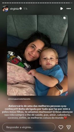 Post da Virgina para Monyque (Reprodução: Instagram)