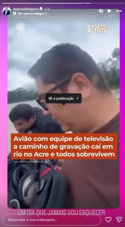 Post do Apresentador Marcos Bergson (Reprodução: Instagram)