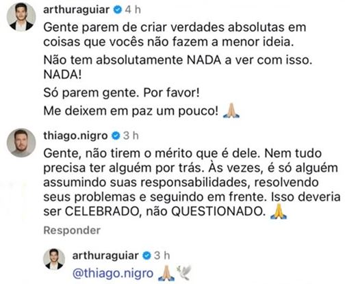 Post do Arthur Aguiar e Thiago Nigro (Reprodução: Instagram)