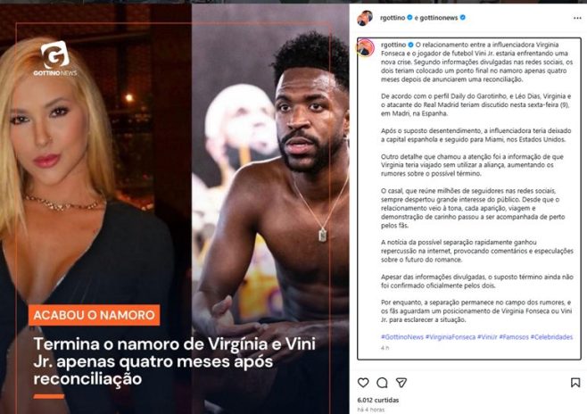 Post do Reinaldo Post do Reinaldo Gottino (Reprodução: Instagram)