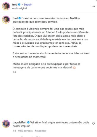 Post do Tiago Leifert e Fred Bruno Post do Tiago Leifert e Fred Bruno