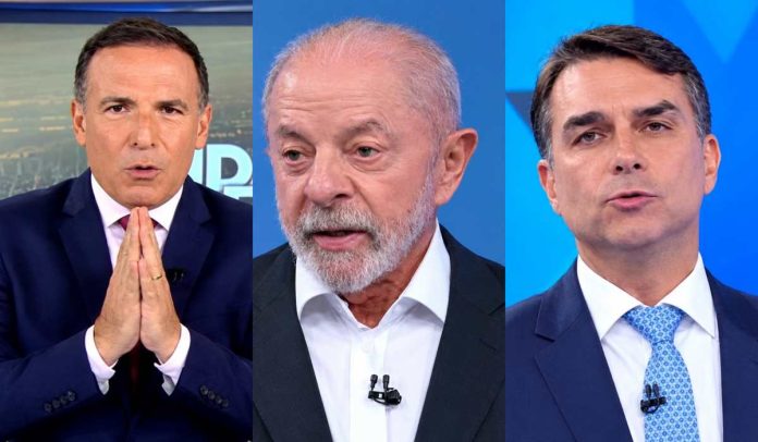 Reinaldo Gottino, Lula e Flávio Bolsonaro Reinaldo Gottino, Lula e Flávio Bolsonaro