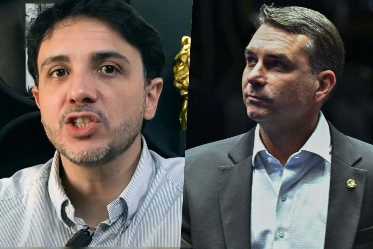 Renan Santos e Flávio Bolsonaro Renan Santos e Flávio Bolsonaro