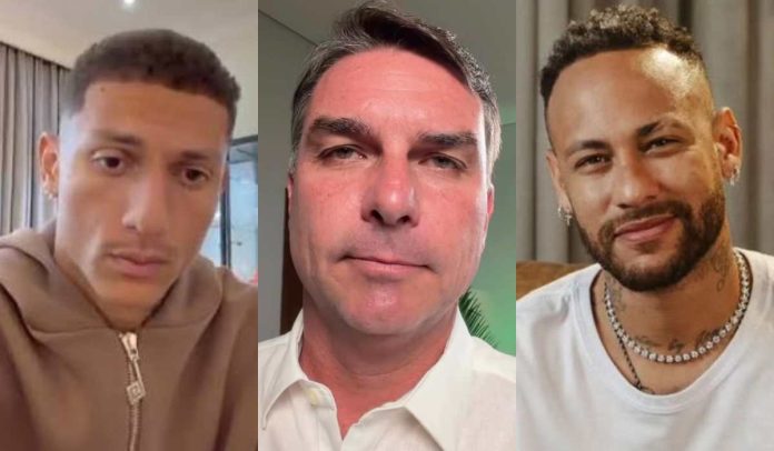 Richarlison, Flávio Bolsonaro e Neymar Richarlison, Flávio Bolsonaro e Neymar
