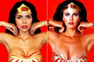 Daniela Albuquerque se transforma em Mulher Maravilha para o TV Fama