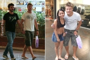 Rodrigo Hilbert tira foto com fã durante passeio