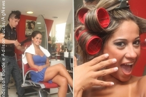 Ex-BBB9 Maíra Cardi cuida do visual em salão de beleza, no Rio