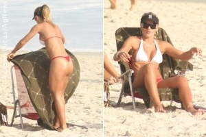 Mirella Santos aproveita praia no Rio