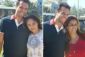 Rodrigo Lombardi dá atenção às fãs