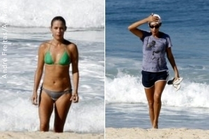 Andréa Beltrão curte praia no Rio
