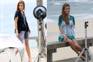 Deborah Secco grava comercial no Rio