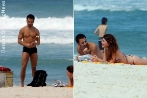 Junior Lima é clicado acompanhado em praia no Rio