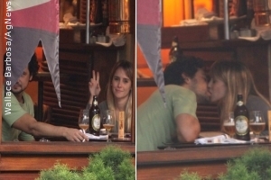 Fernanda Nobre é clicada aos beijos com seu namorado em restaurante