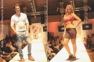 Ellen Rocche e Carlos Casagrande esbanjam beleza e charme  em desfile em Shopping