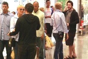 Xuxa encontra com Murilo Benício em shopping