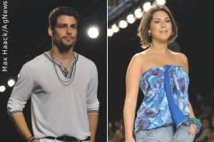Fernanda Paes Leme e Cauã Reymond desfilam em Salvador