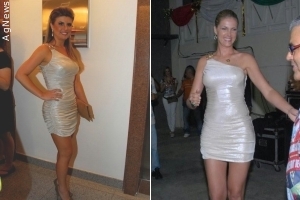 Ana Hickmann repete vestido usado por Íris Stefanelli