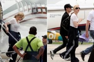 Madonna é clicada desembarcando no Brasil