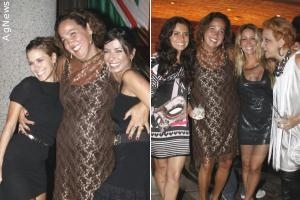Claudia Jimenez comemora aniversário com amigos famosos