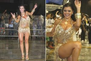 Embaixo de chuva, Amanda Françozo brilha no ensaio da Vai Vai