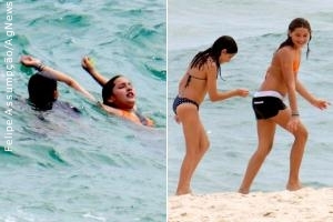 Sasha curte praia carioca