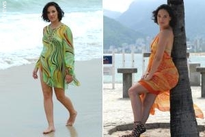 Adriana Birolli faz pose em ensaio na praia