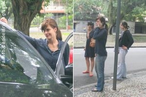 Carro de Carolina Dieckmann enguiça no Leblon