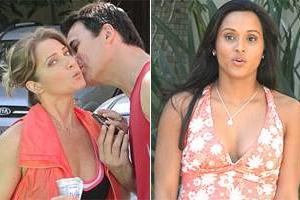 Viver a Vida: Cida vê Carlos beijar Betina no meio da rua
