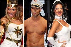 Eliéser e Panicats participam de desfile de fantasias em São Paulo