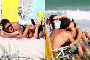 Juliana Paes curte praia com o marido