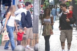 Thiago Rodrigues passeia com a família nas ruas do Leblon