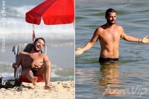 Marcelo Serrado curte praia carioca
