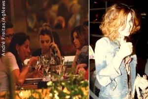 Com novo visual, Sthefany Brito janta com amigos no Rio