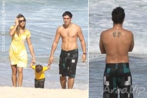 Thiago Rodrigues faz tatuagem em homenagem ao filho