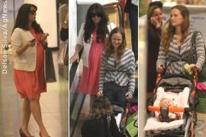 Grávida, Giovanna Antonelli passeia com Fernanda Rodrigues em shopping do Rio