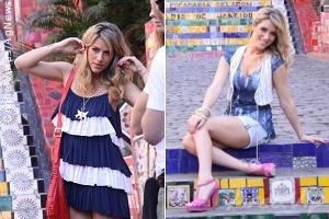 Giovanna Ewbank leva marmita para o Projac