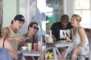 Samara Felippo e Fernanda Souza almoçam com os namorados