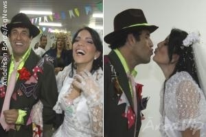 Anamara se casa com Sérgio Mallandro em festa julina