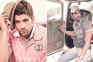 Kadu Parga faz ensaio de grife em hangar