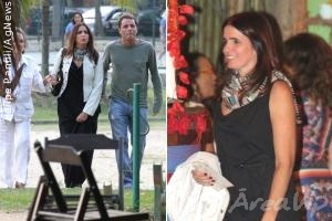 Malu Mader comemora aniversário em quiosque no Rio