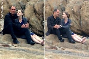 Nathália Dill e Humberto Martins gravam cenas em praia