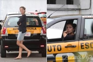 Grazi Massafera é clicada fazendo aulas de direção