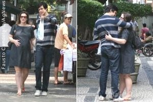 Mateus Solano passeia com a mulher no Rio