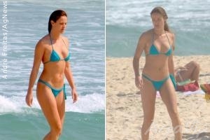 Letícia Birkheuer curte praia em Ipanema