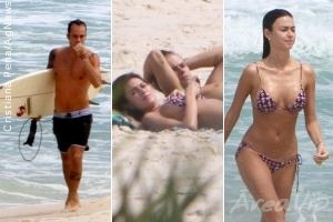 Paulo Vilhena e Thaila Ayala curtem praia carioca