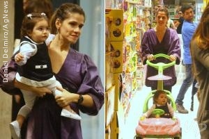 Ingrid Guimarães faz passeio com a filha em shopping do Rio